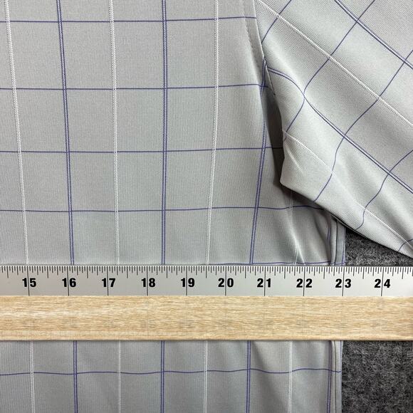 Walter Hagen Mens Button Down Shirt Size Large Short Sleeves Gray Violet - Picture 7 of 9